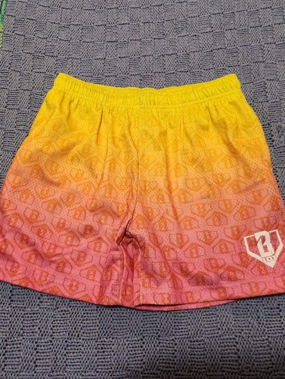 Baseball 101 Pink to Yellow Athletic Shorts with Logo